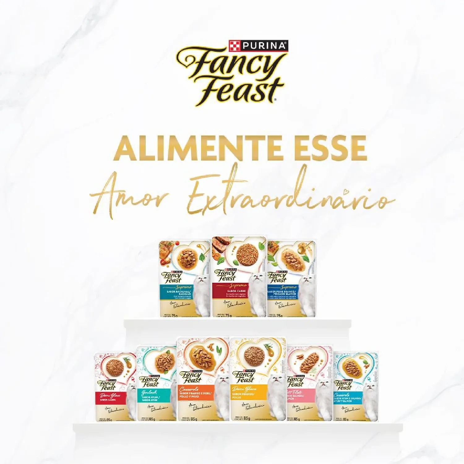 Linha completa Racao Umida Fancy Feast